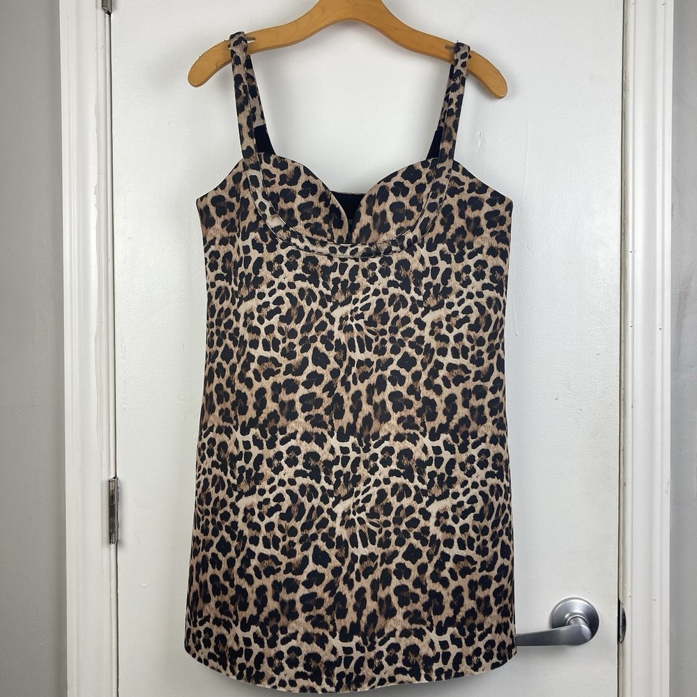 NWT Anthropologie Dhruv Kapoor Leopard Print Mini Sweetheart Dress Mobwife sz M - Picture 2 of 11